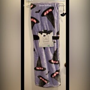 Deco Purple with Witch Hats Soft Plush Throw Blanket